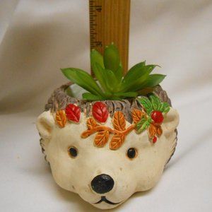 New Fall faux plant in porcelain pot porcupine